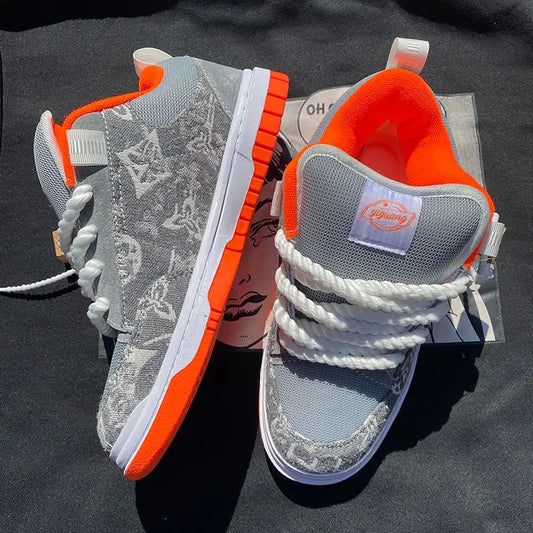 Men's Platform Vulcanized Sneakers - Breathable Non-Slip Outdoor Shoes